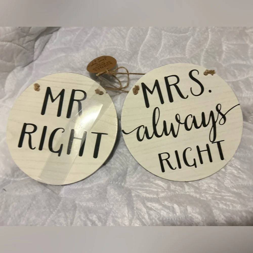 Burnes of Boston ,Wedding Decorative sign Chair set of 2 , still with the tags